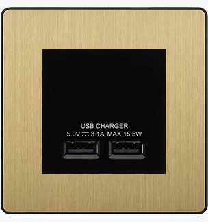 BG Electrical Evolve Sekundäre Telefonsteckdose - Schwarz/chrom, Schraubenlos, Für 35-mm-Box