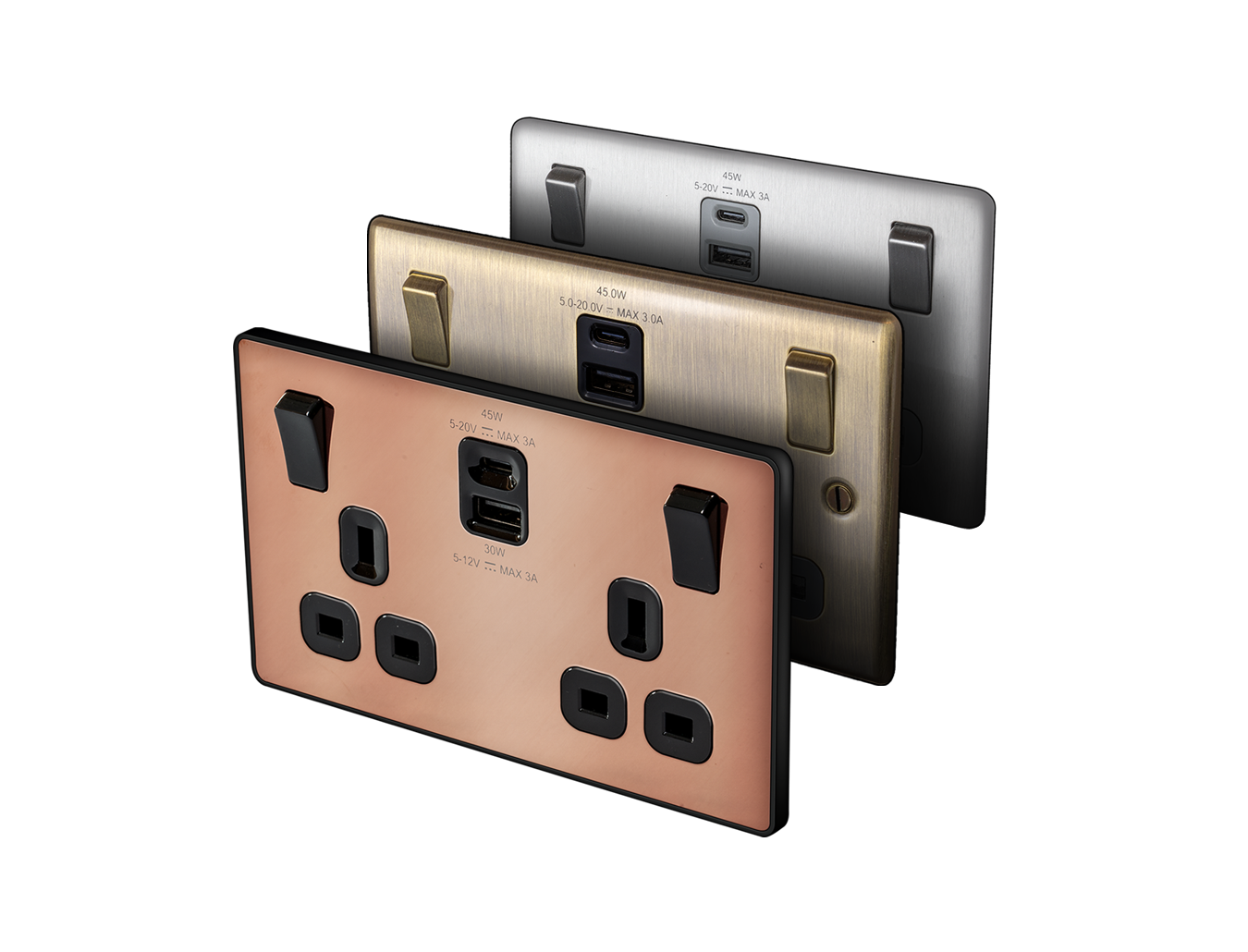 Usbc Rectangular Socket Superfast USB-C Sockets | BG Electrical